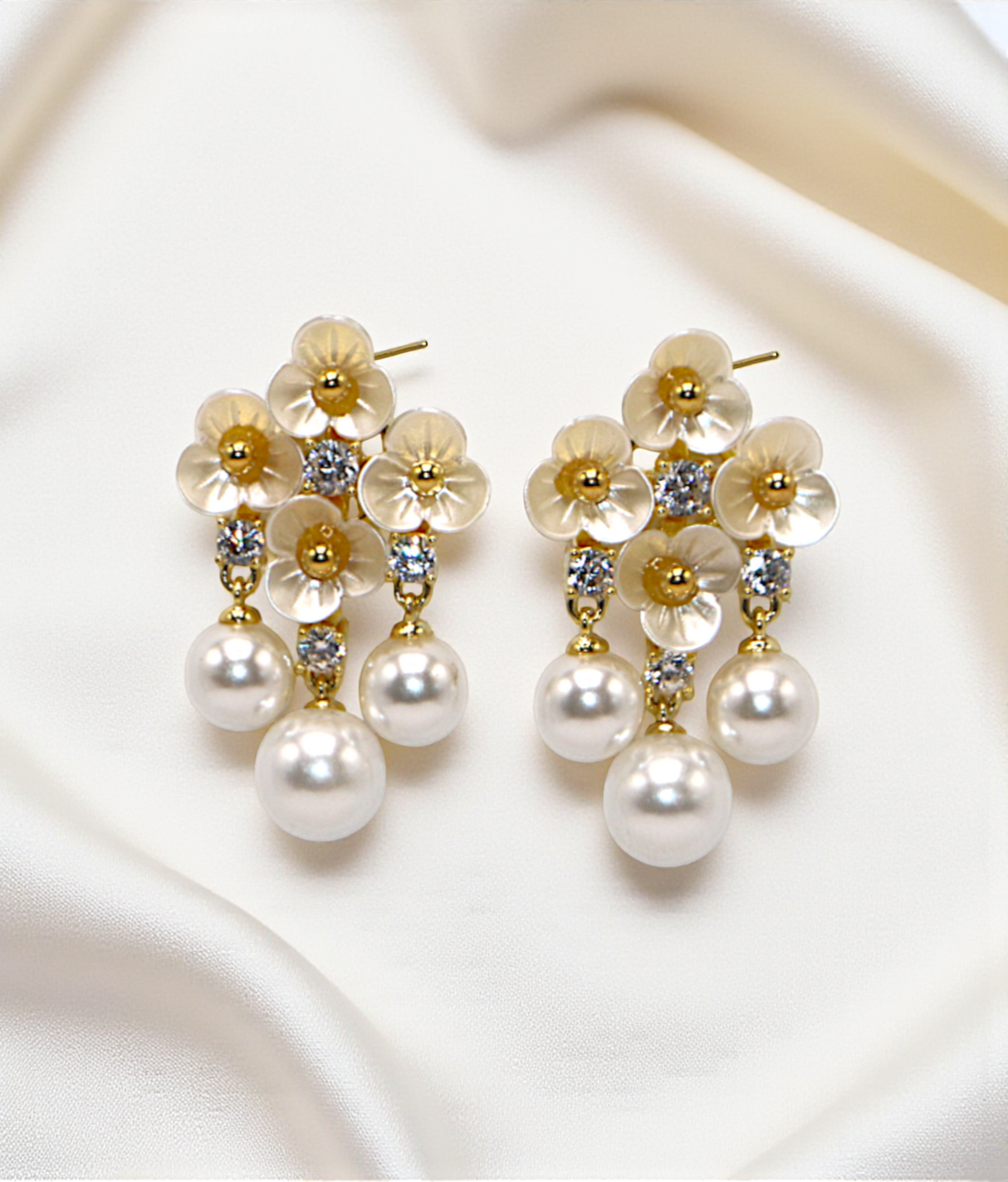 ear ring flower with pearls china