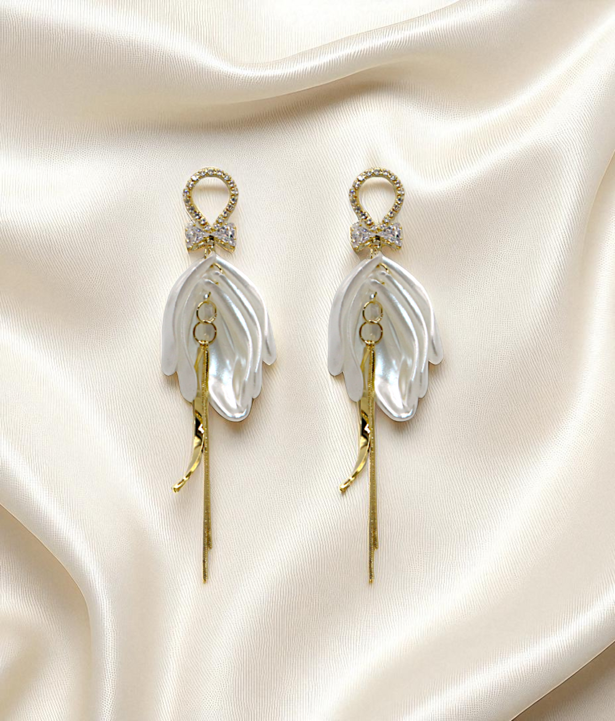 ear ring white pearls with stone china