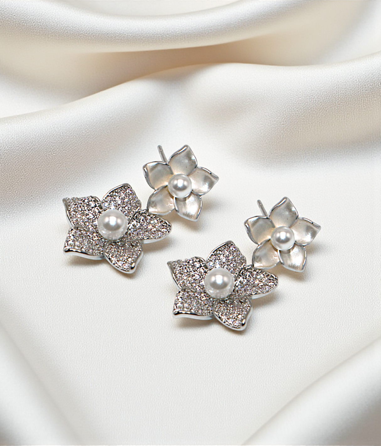 ear ring flower with diamond stone china