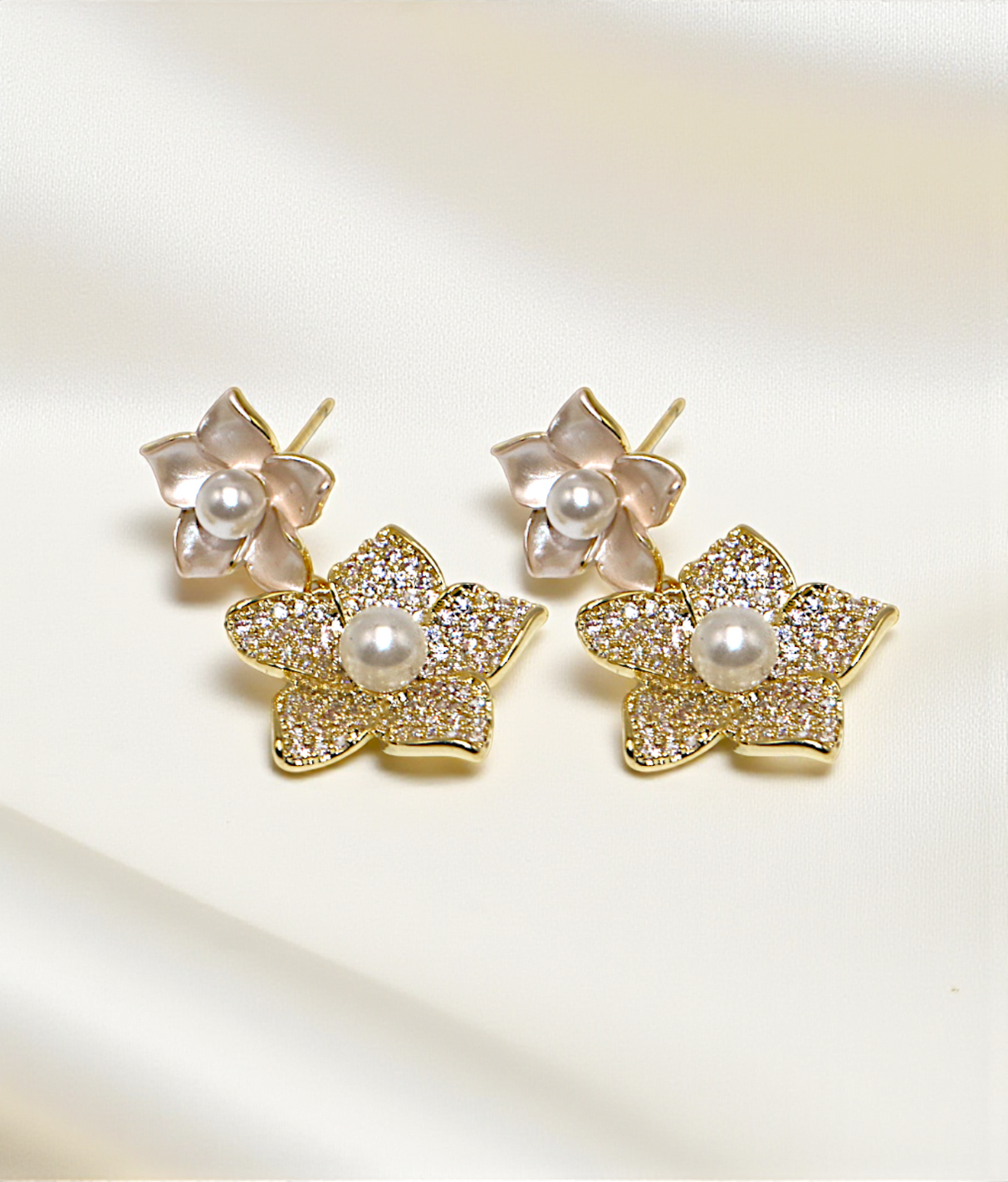 ear ring flower with diamond stone china