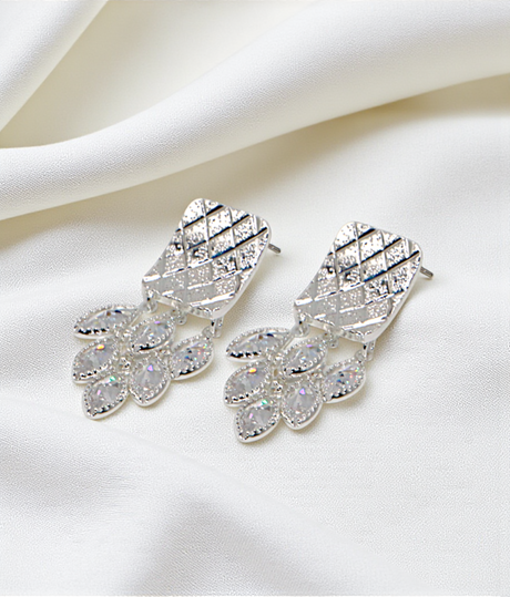 ear ring square shape with leaf stone china