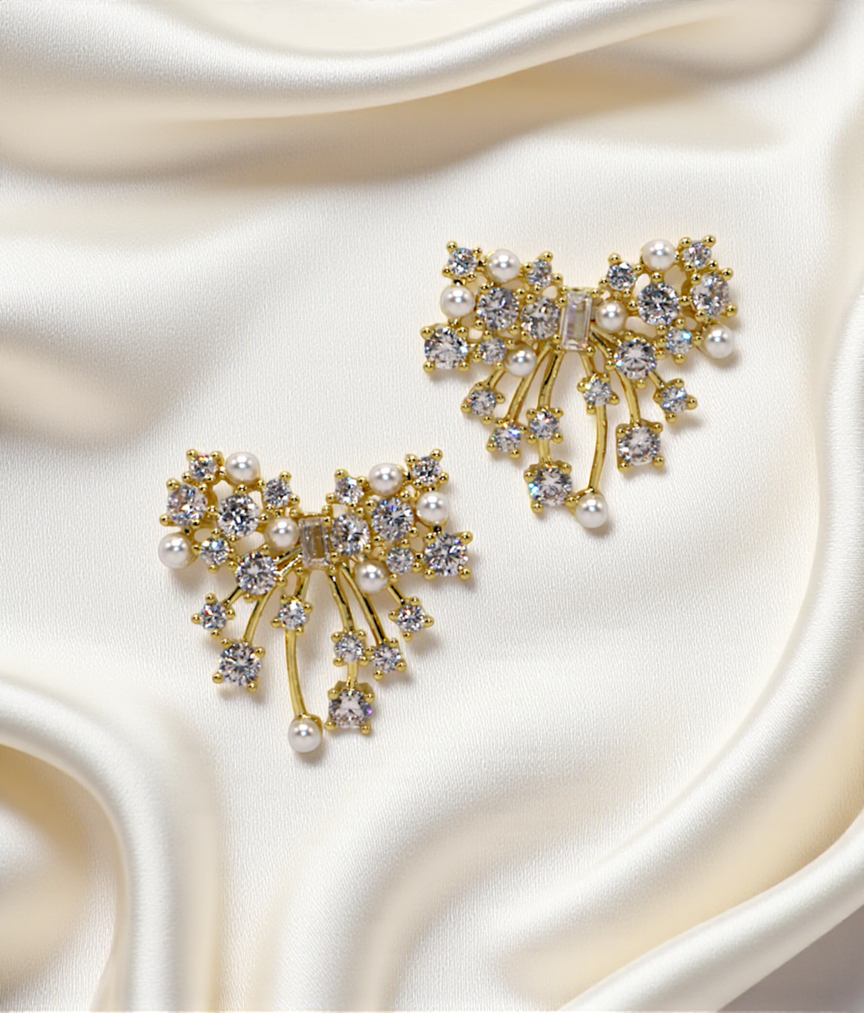ear ring bow with diamond stone china