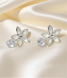 ear ring flower vintage silver with shiny stone china