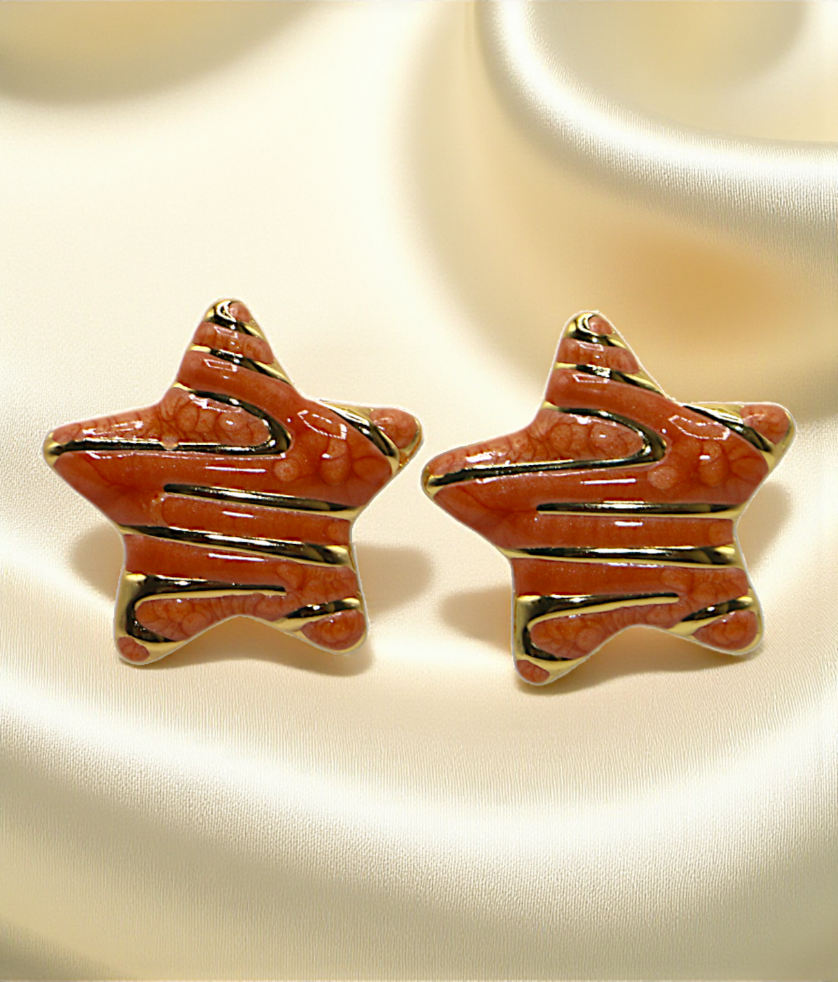 ear ring gold star peach china