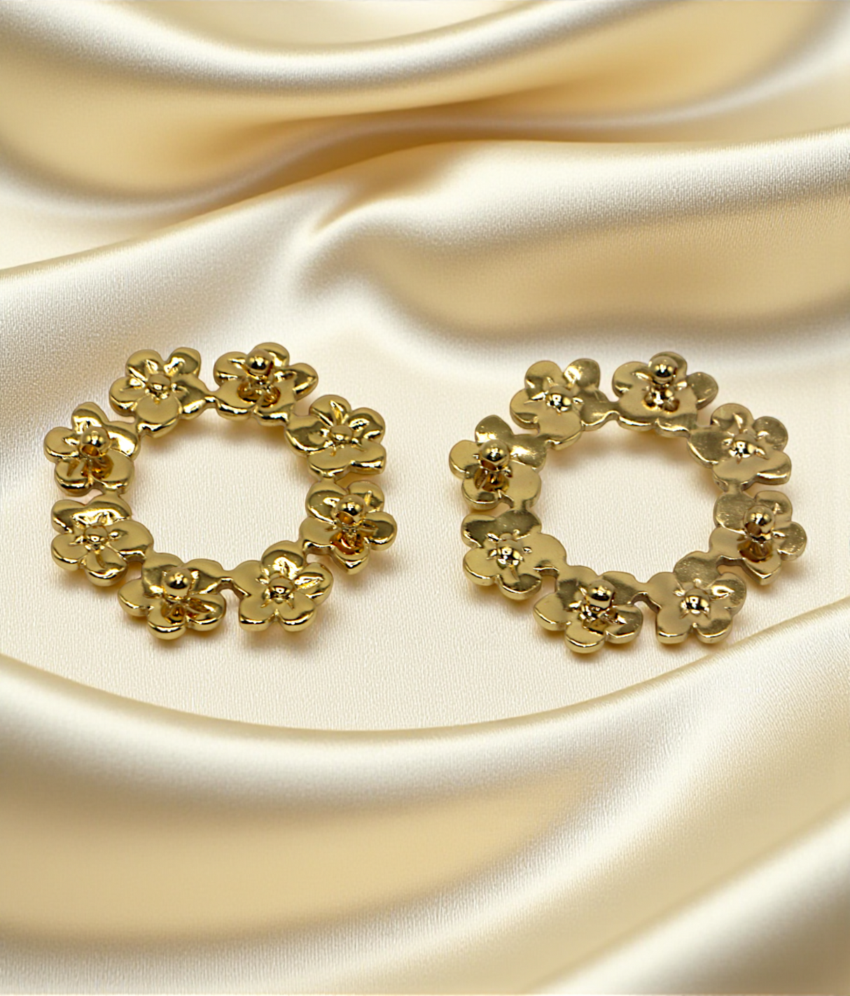 ear ring gold plated flower stud china