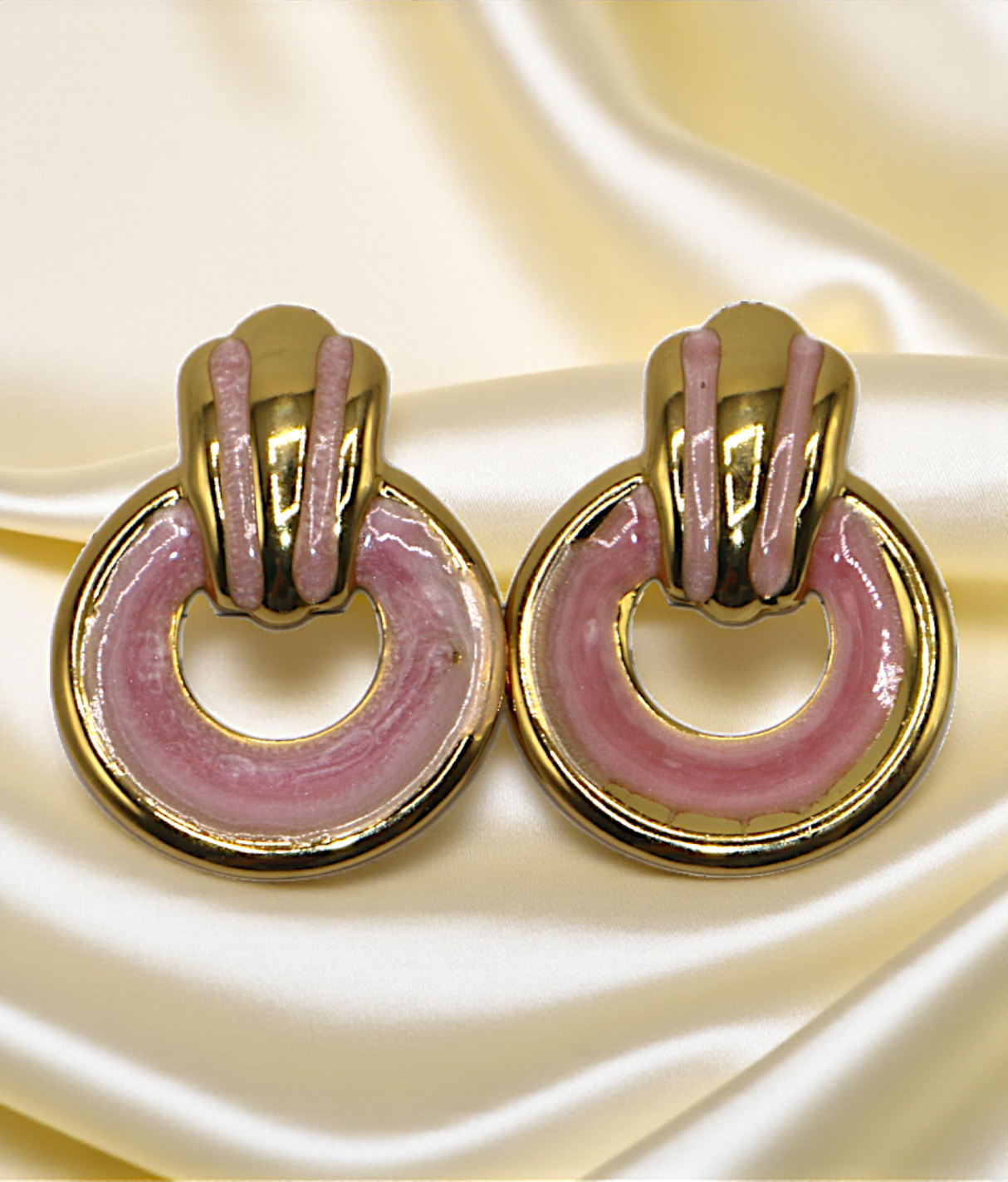 ear ring gold pink circle shape china