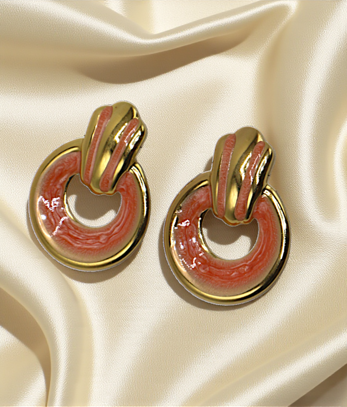 ear ring gold peach circle shape china