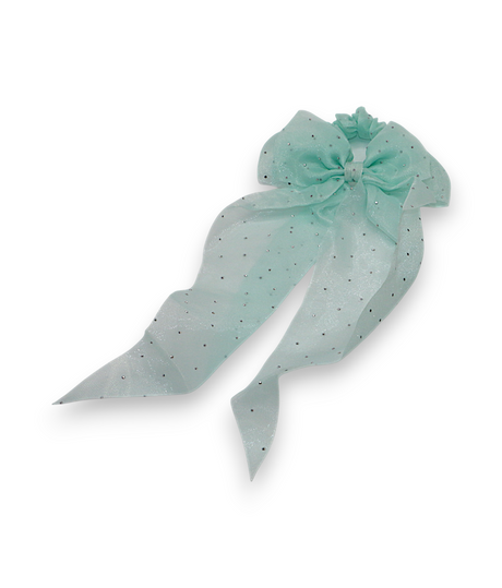 hair tie bow shiny zircon mix color