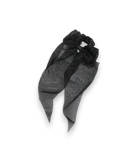 hair tie bow shiny zircon mix color