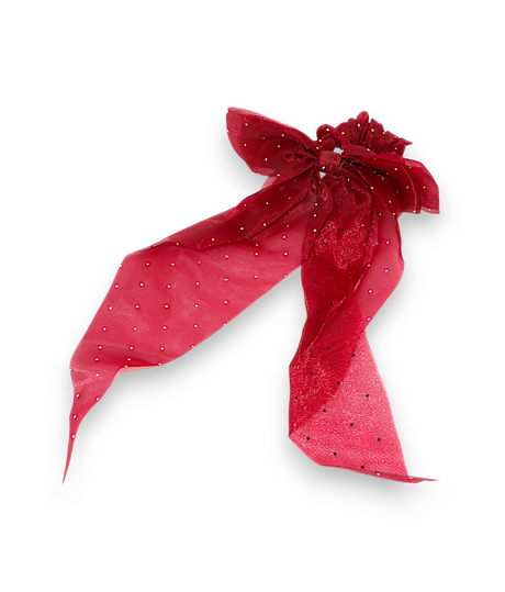 hair tie bow shiny zircon mix color