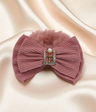 hair tie soft furr with bow mix color