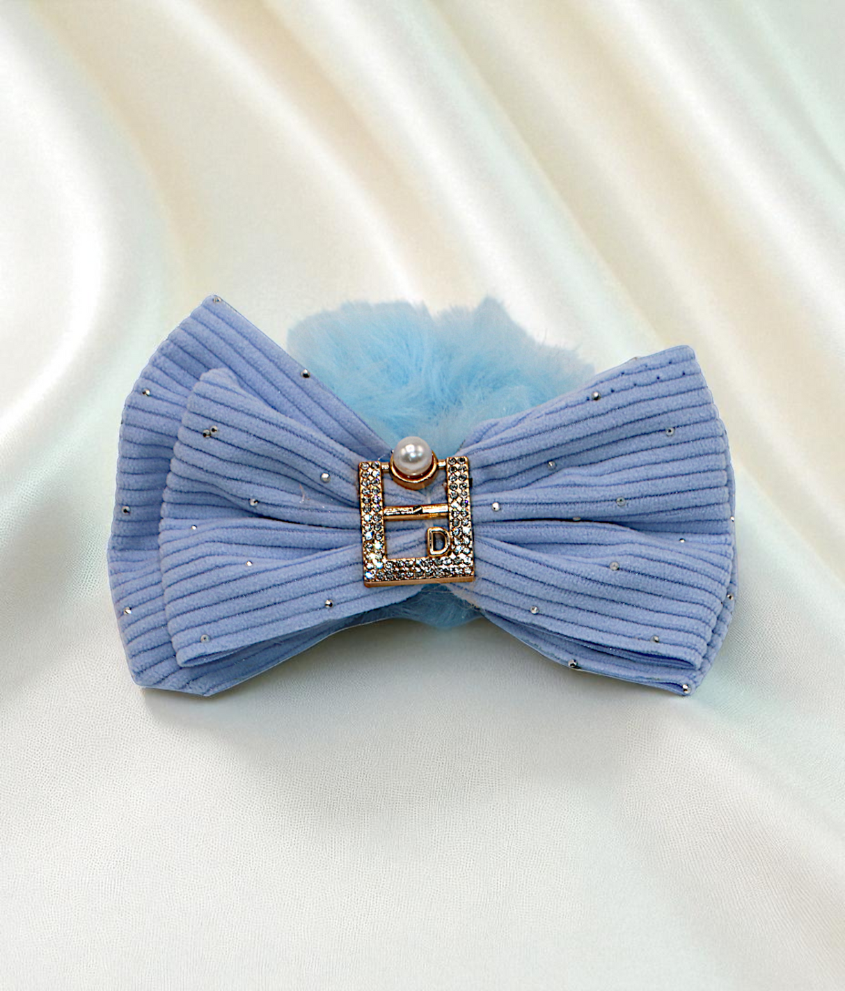 hair tie soft furr with bow mix color