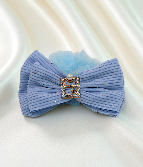 hair tie soft furr with bow mix color