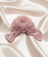 hair tie soft furr with silky bow mix color