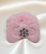 hair tie furr with bow mix color