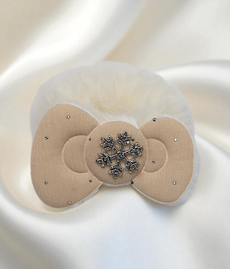 hair tie furr with bow mix color