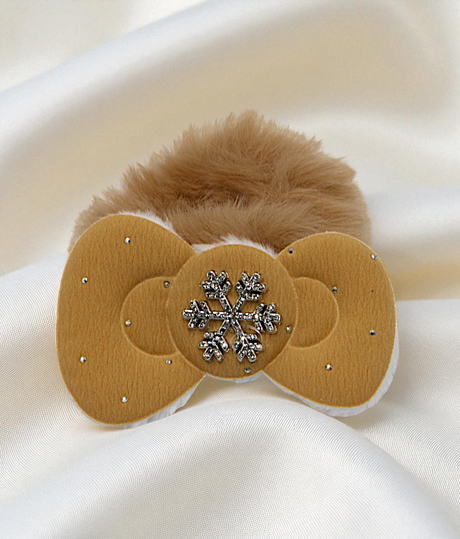 hair tie furr with bow mix color