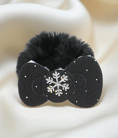 hair tie furr with bow mix color