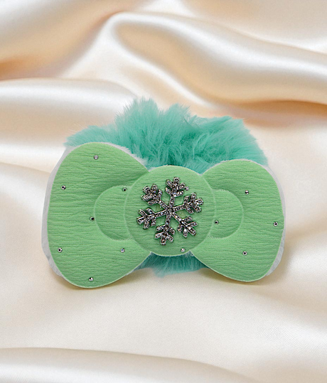hair tie furr with bow mix color
