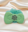 hair tie furr with bow mix color