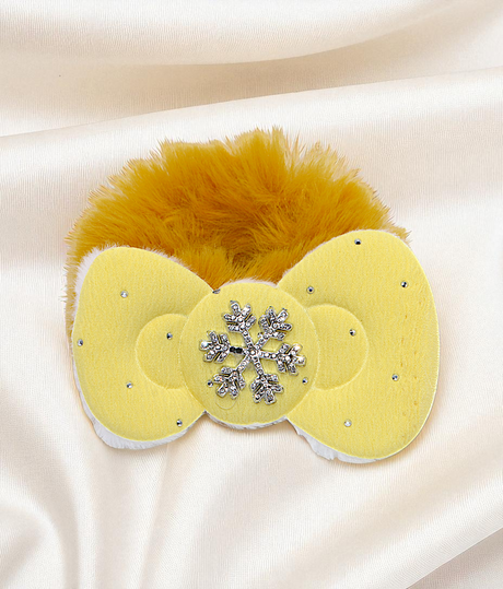 hair tie furr with bow mix color