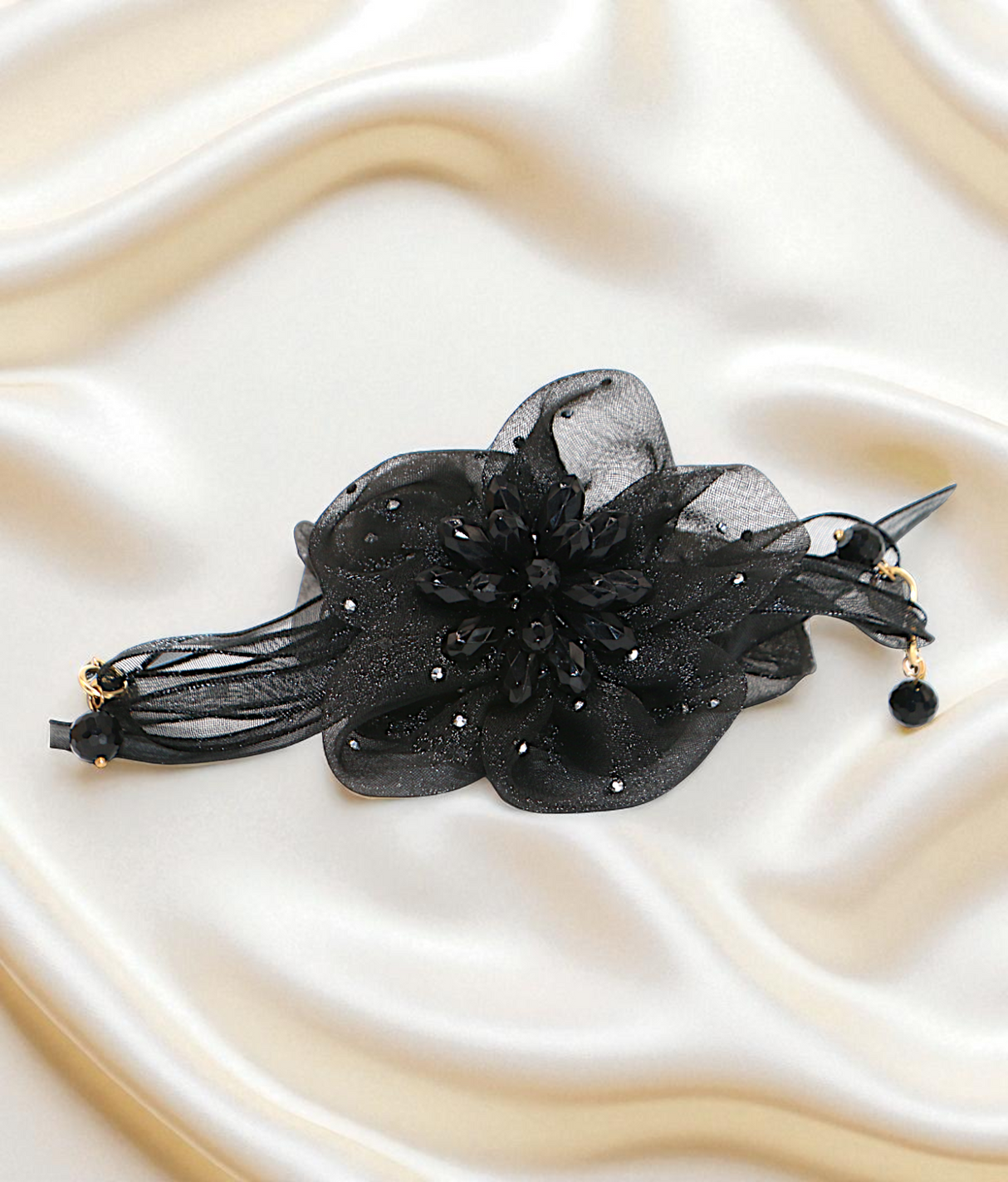 scrunchie mix color with organza flower pearls