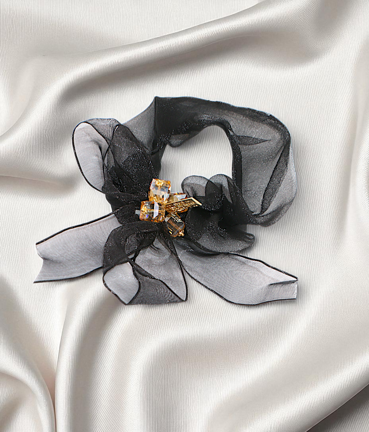 scrunchie mix color with organza bow  pearls china
