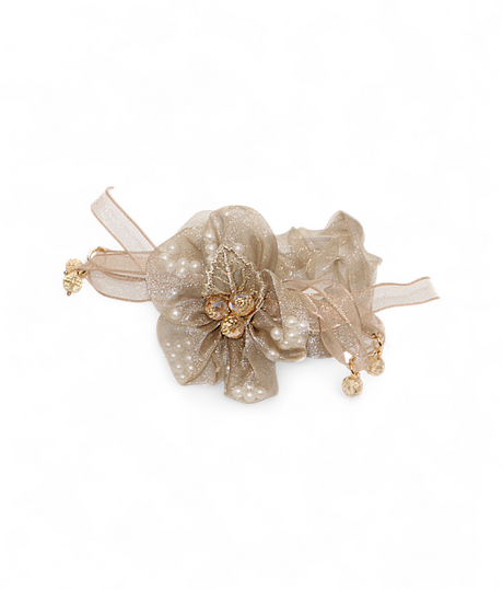 scrunchie mix color with organza flower pearls china