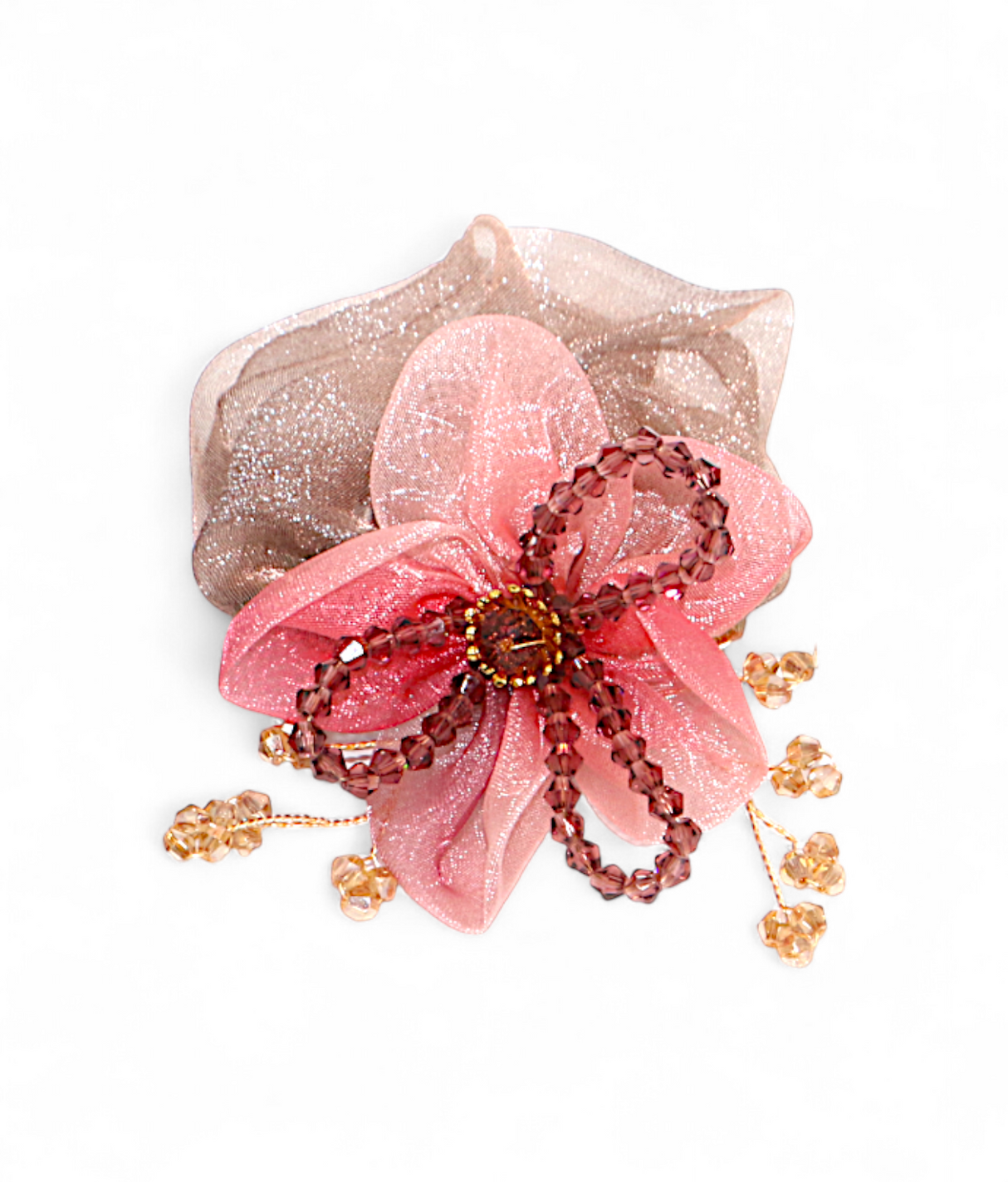 scrunchie mix color with organza flower pearls china