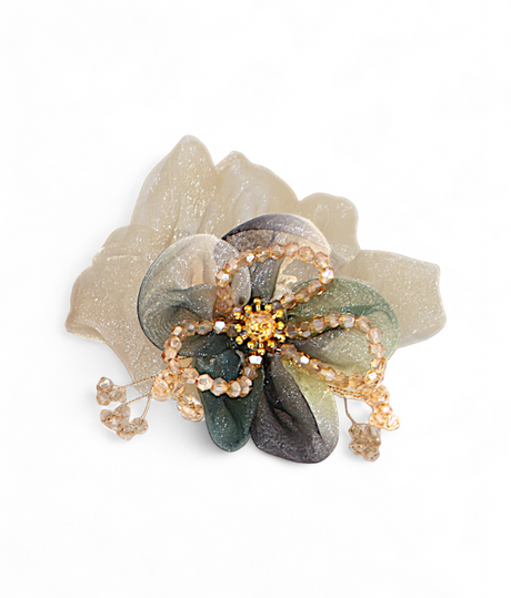 scrunchie mix color with organza flower pearls china