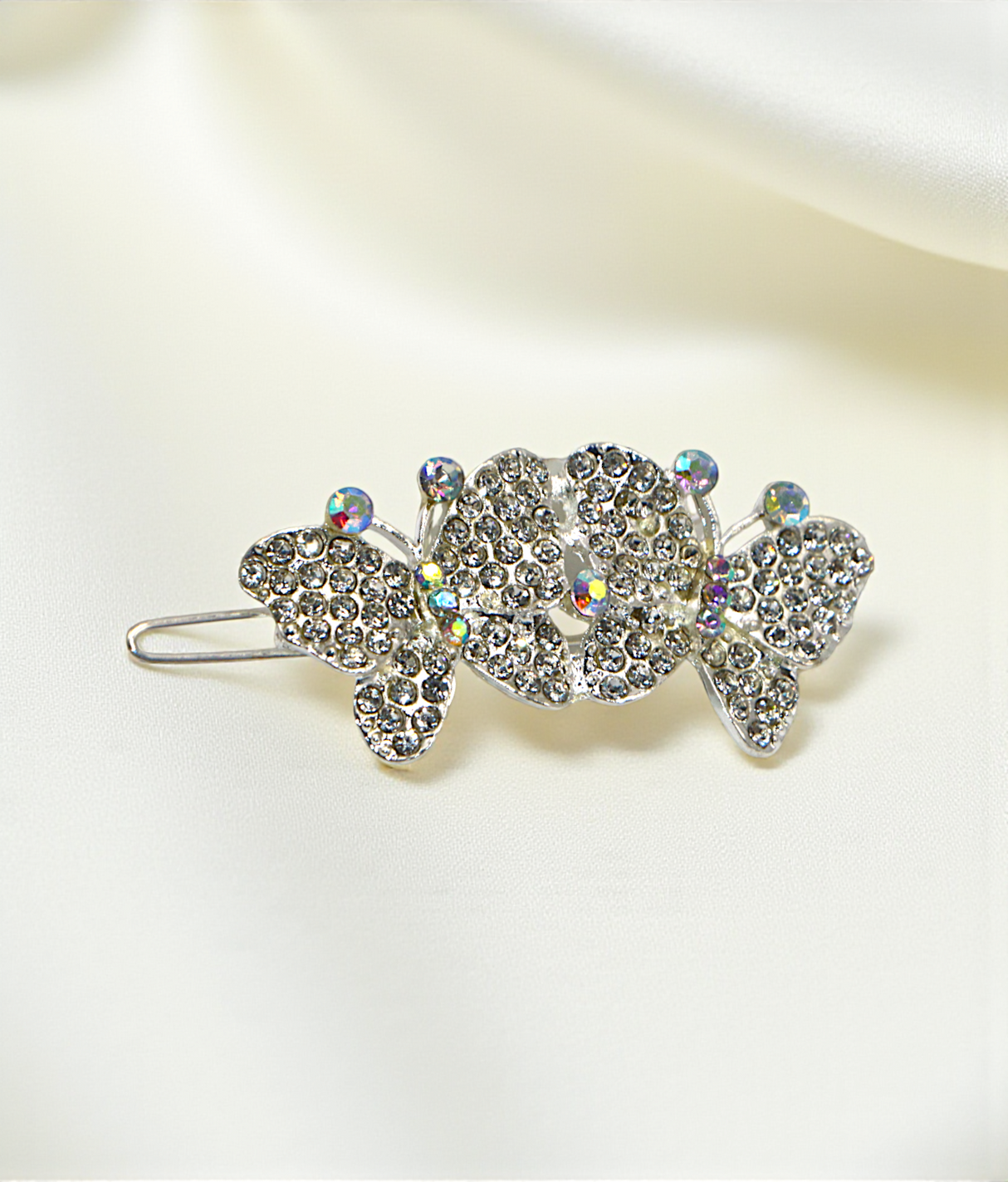 hair pin matel fancy double butterfly