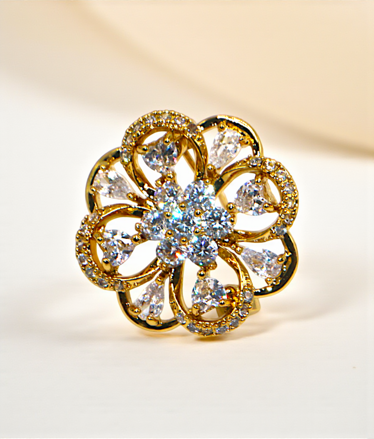 brooch flower crystal stone