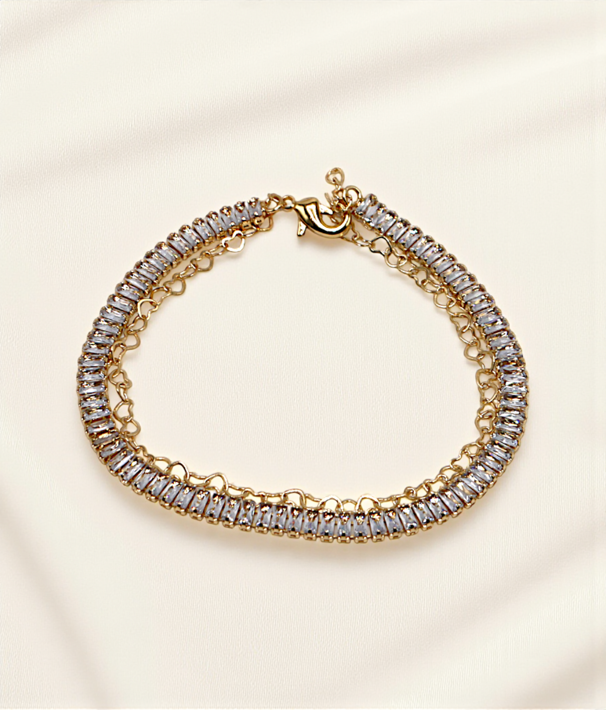 anklet golden crystal stone
