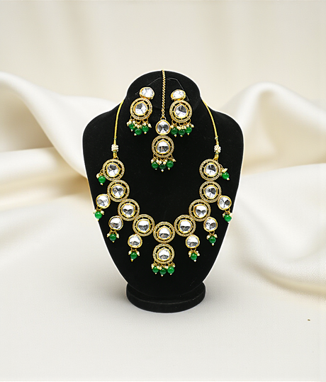 necklace set elegant gold plated kundan