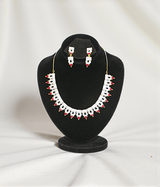 necklace set maroon stone