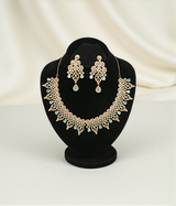 necklace brida set gold plated diamond stone