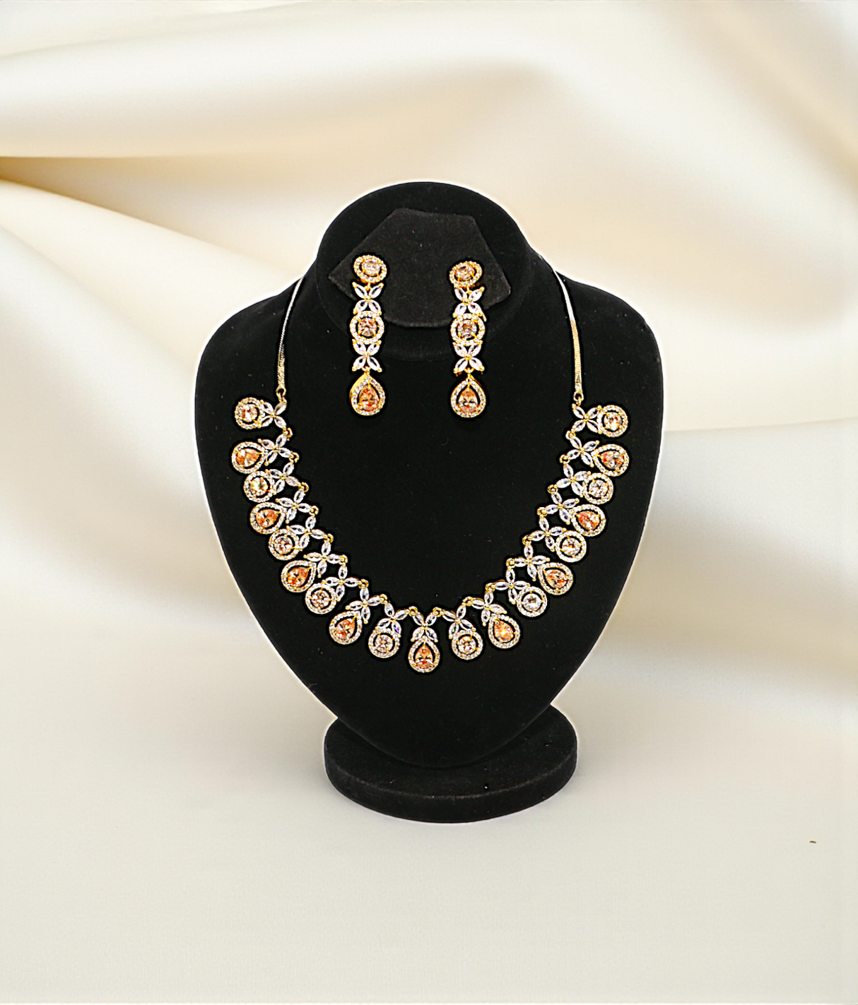 necklace set golden polki choker