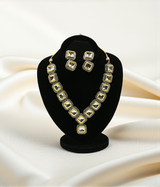 necklace set elegant silver kundan
