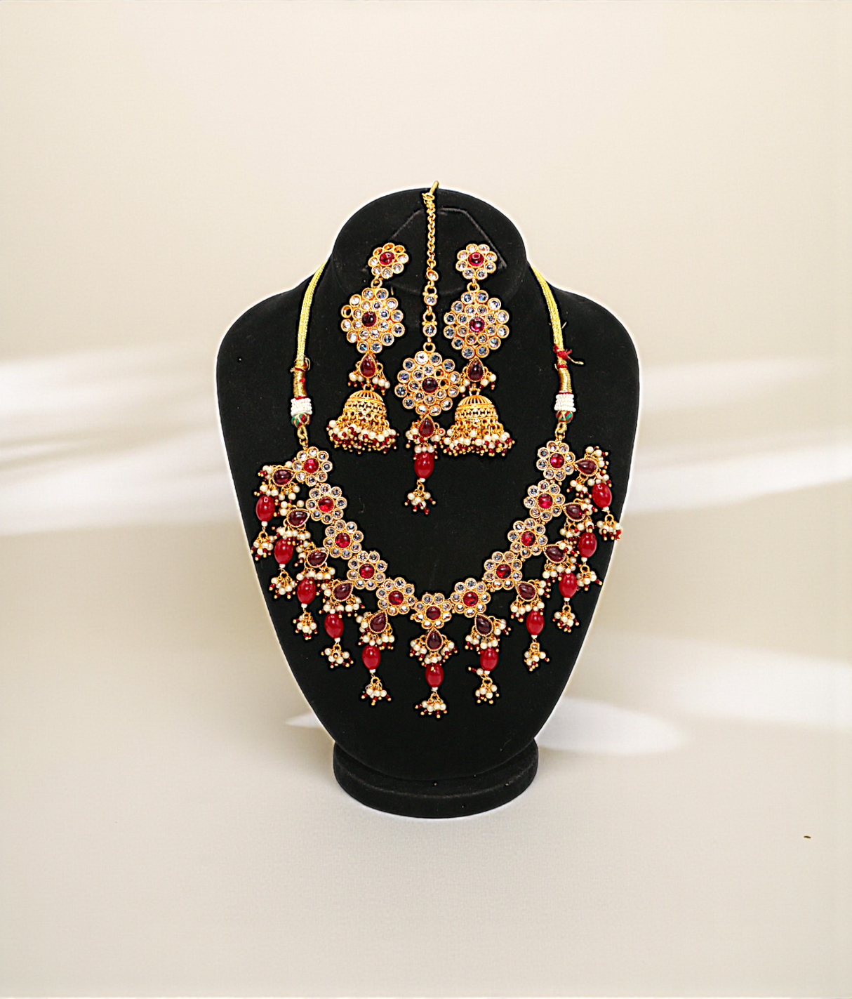 necklace bridal set gold plated flora