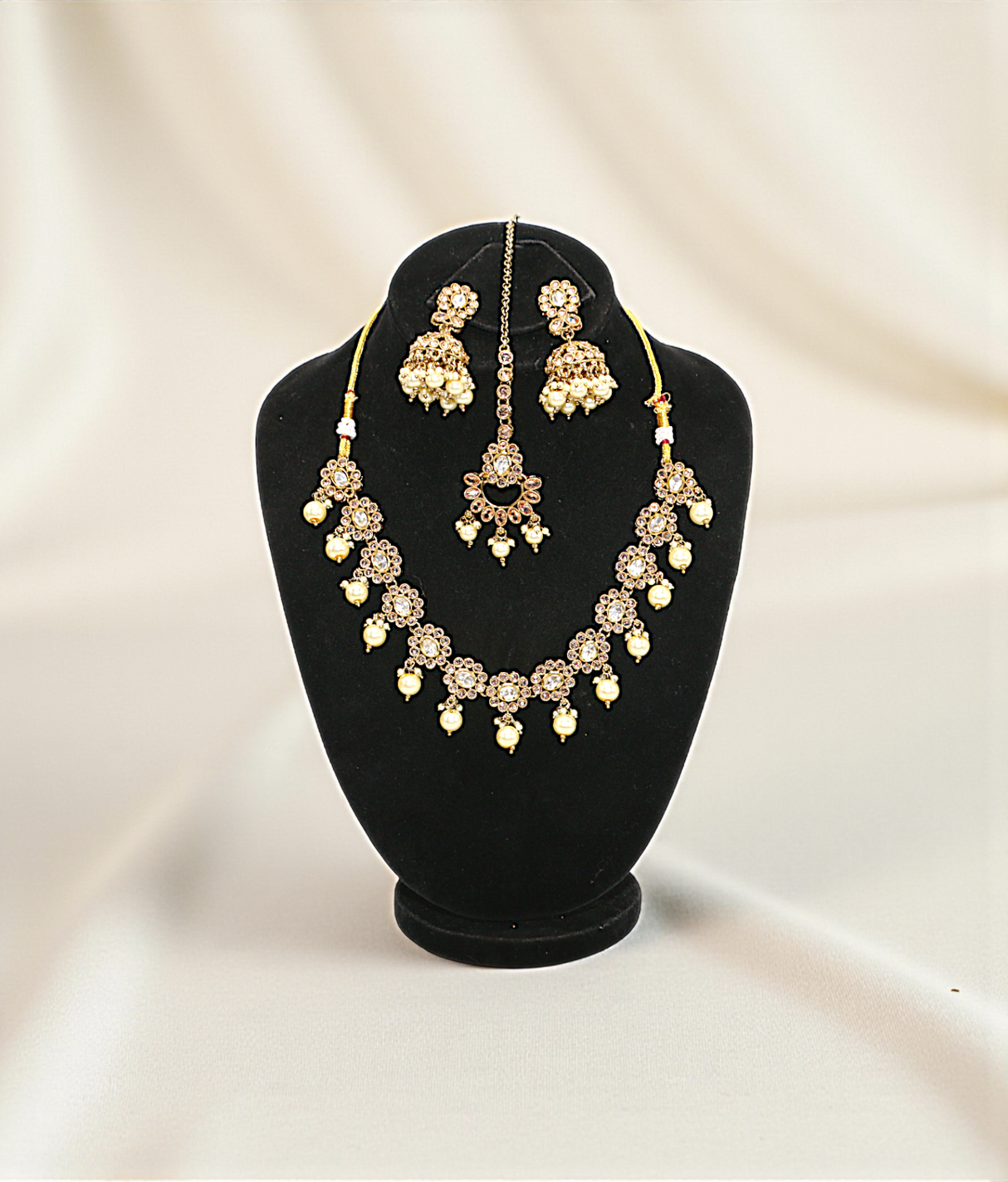 necklace set golden flora choker