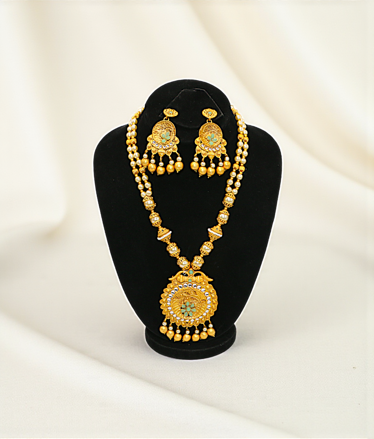 necklace set indian golden mala