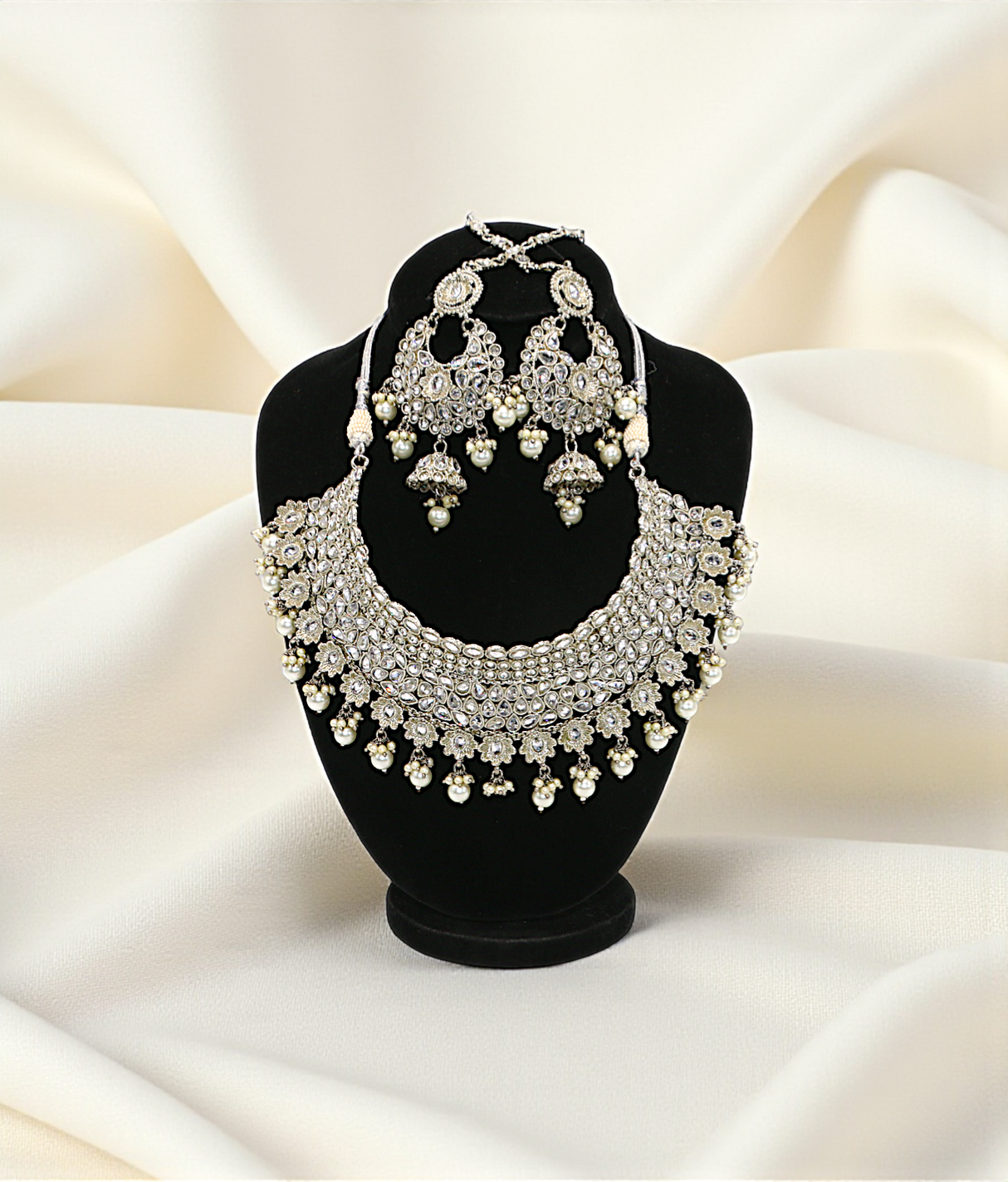 necklace bridal set fancy vintage silver
