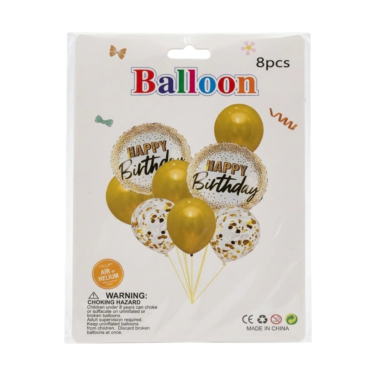 foil balloon happy birthday 8pc