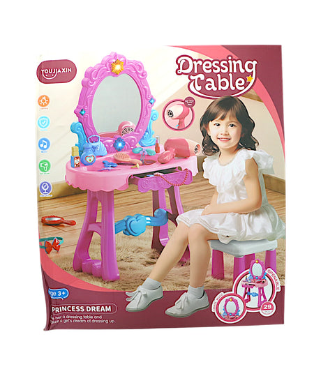 music dressing table set with hair dryer & light 29pc