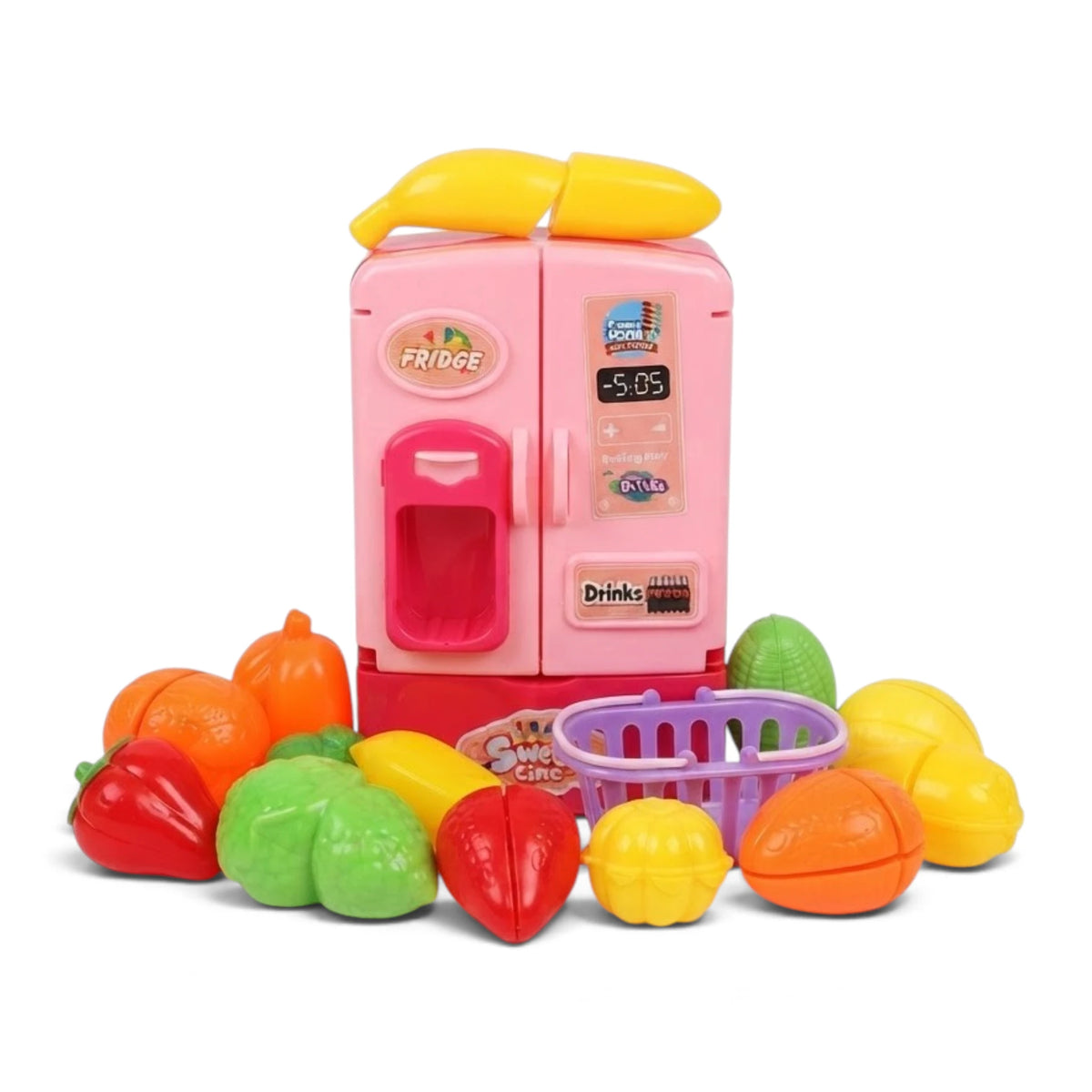 kitchen set with fruits