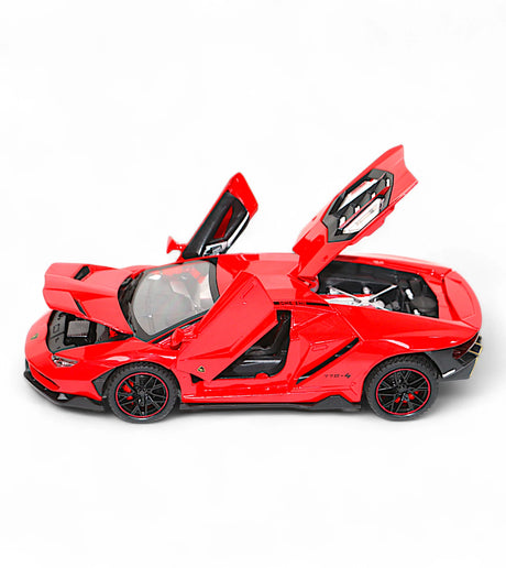 die-cast metal car lamborghini centenario 1:24 model with spray , music & lights