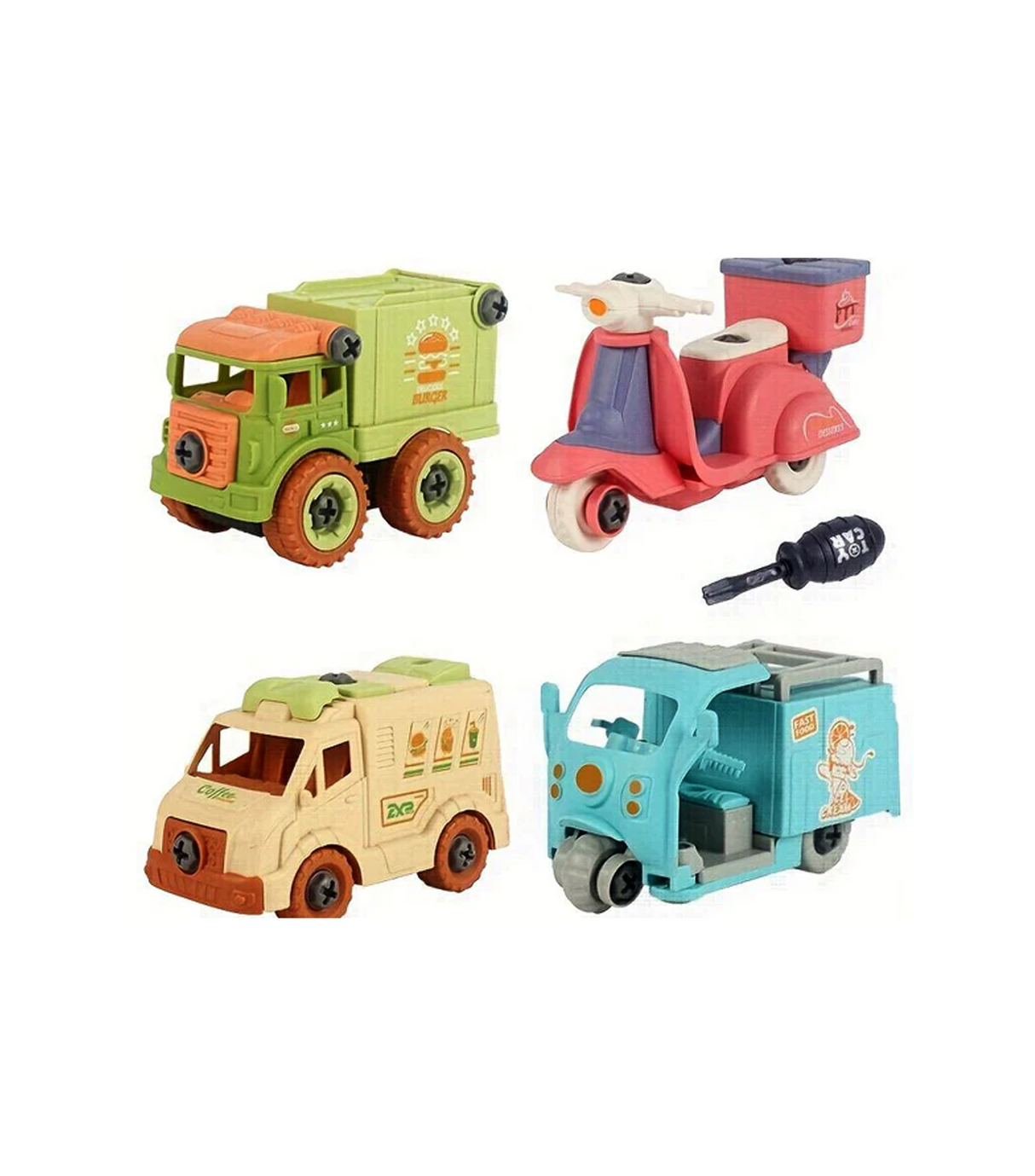 tool cars set 4pc with screwdriver t082