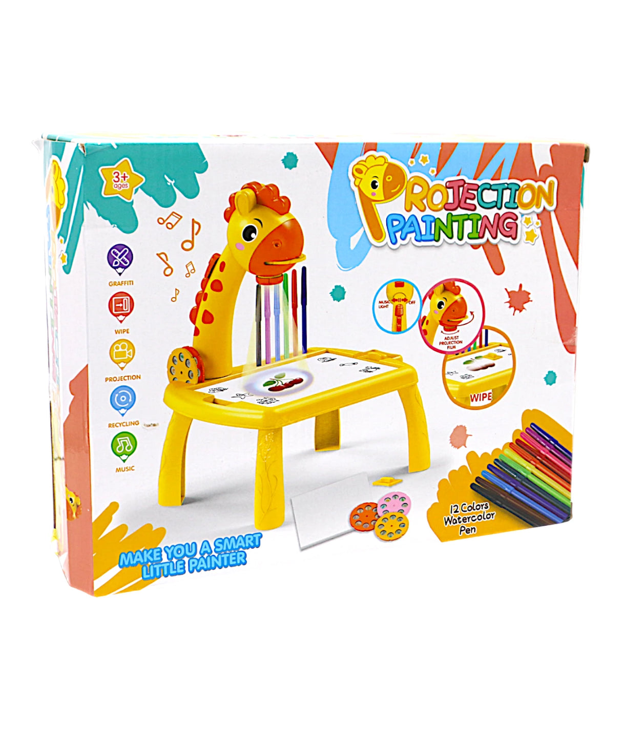 projection painting giraffe