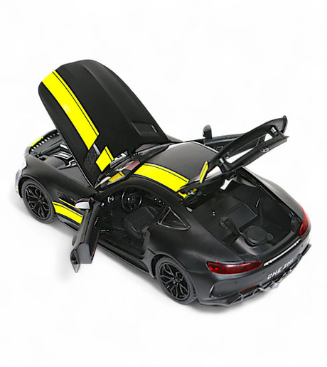 die-cast metal car mercedes amg gt 1:24 model with smoke , music & lights