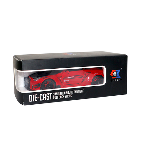 die-cast metal nissan gtr model 1:24 with spray, music & lights